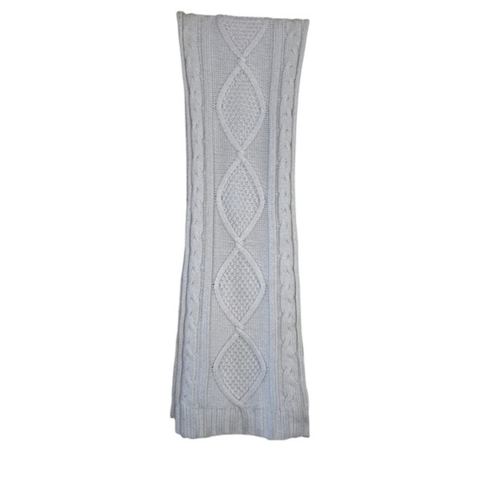 Banana Republic Cable Knit Scarf‎ Wool Blend Angora Rabbit Hair Light Blue